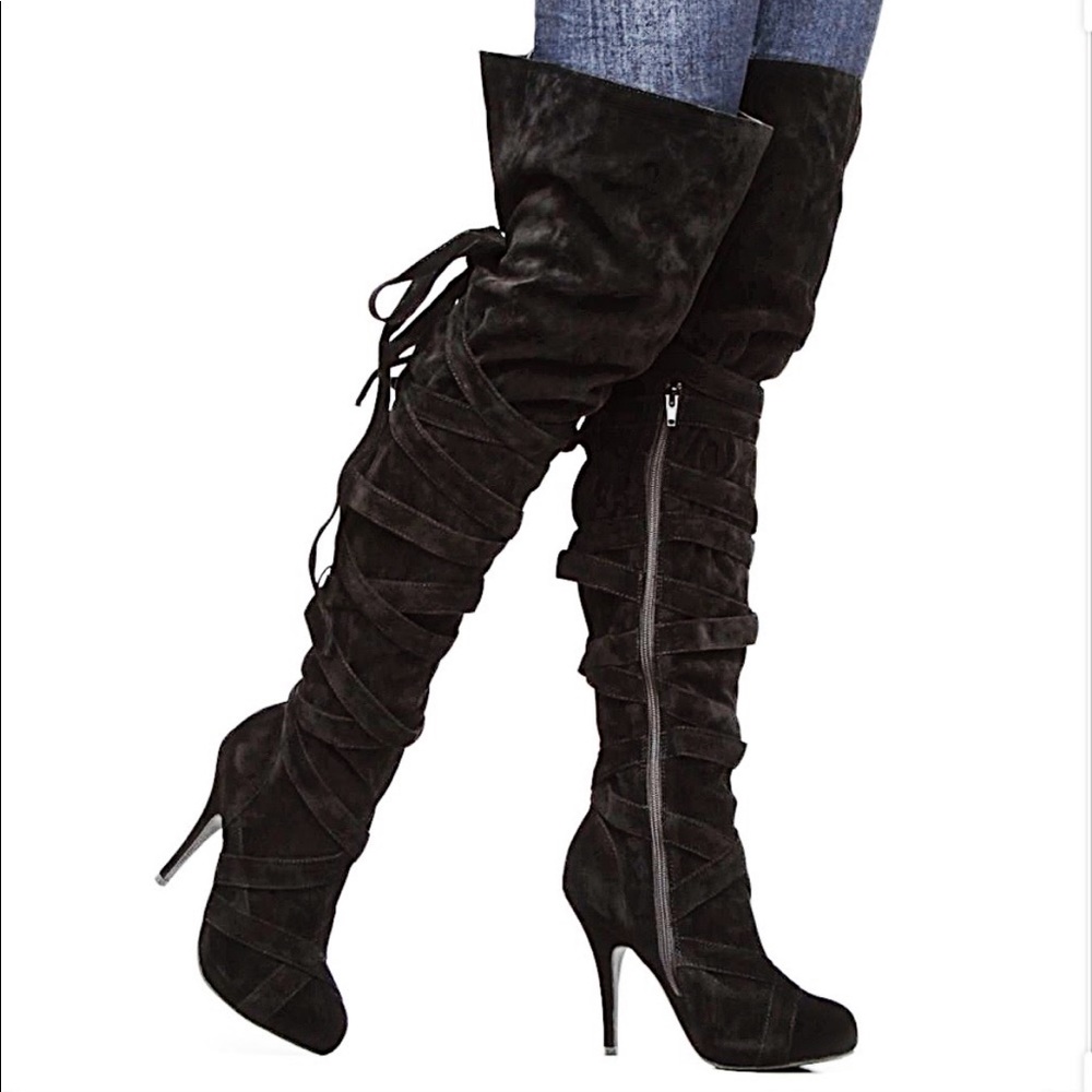 ShoeDazzle Thigh High “Shona” Boots
